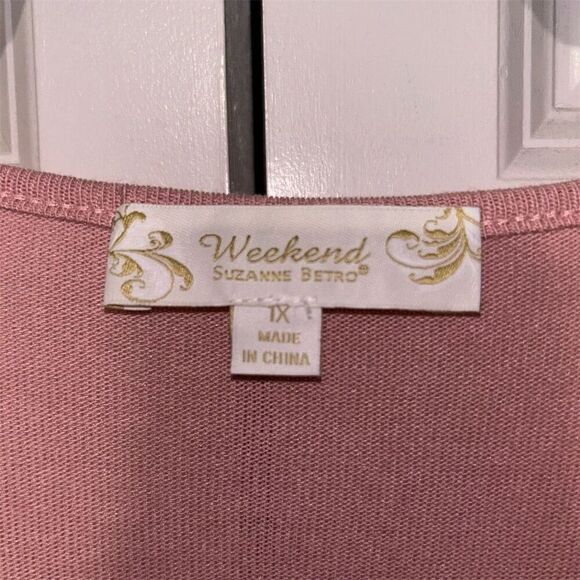 Weekend Suzanne Betro Women's 1X Pink Embroidered  Tunic - Picture 2 of 6